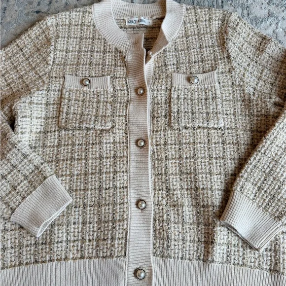 Grace Karin Textured Button Cardigan – Size Large - Picture 1 of 6